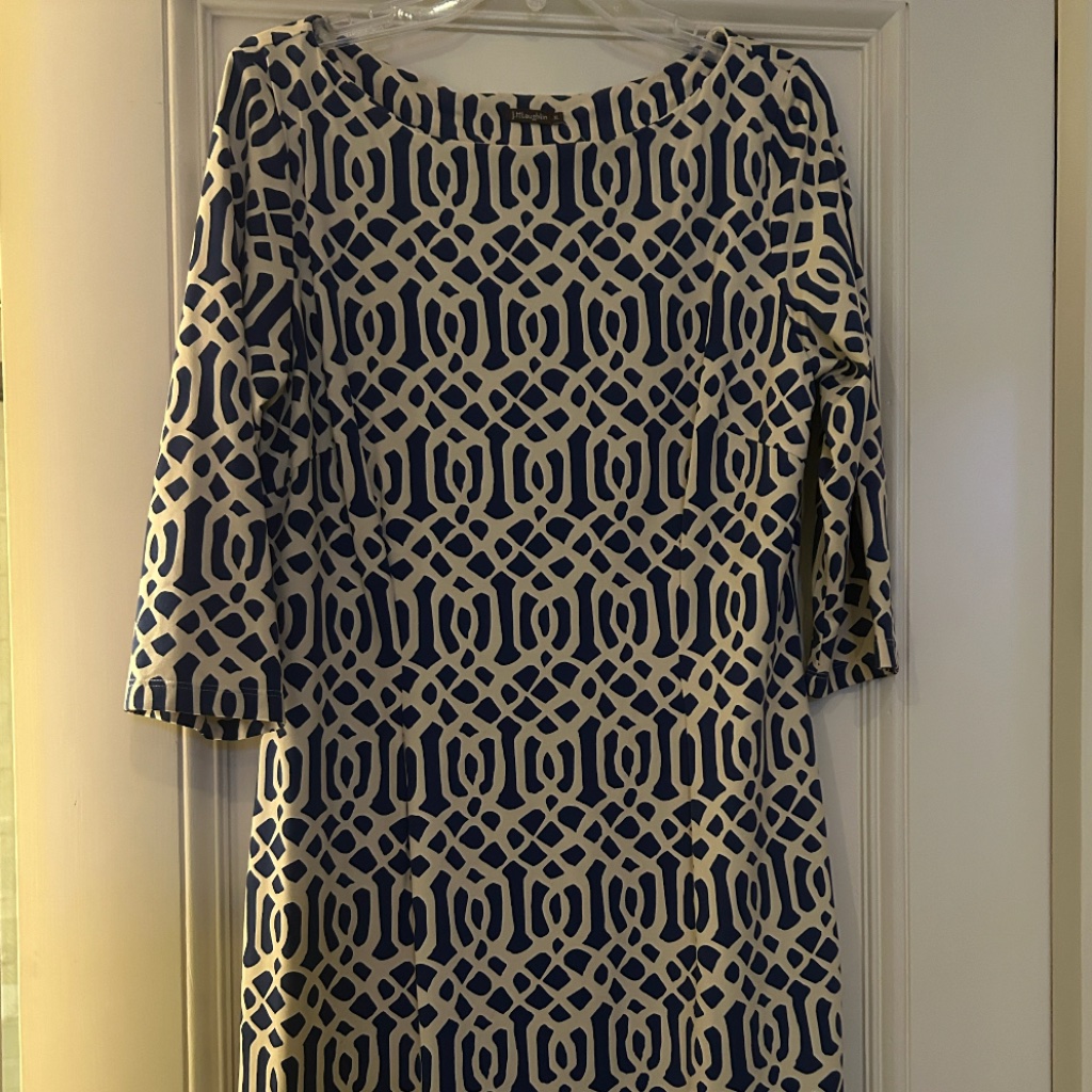 New J. Mclaughlin Blue & White Shift Dress